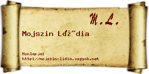 Mojszin Lídia névjegykártya